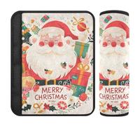 Merry Christmas Surprise Santa car seat Shoulder Strap Covers,Stop seat Belt Cutting into Neck,Seatbelt Cushion for SUV Airplane Van Protector para cinturón de carro 2 pcs