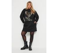 'Merry Christmas' Sweatshirt Dress Yours Black 20