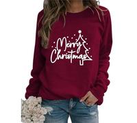 Merry Christmas Sweatshirt Women Cross Christian Religious Gifts Long Sleeve Crew Neck Xmas Holiday Pullover Tops