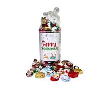 Merry Christmas Sweets I Assorted Chocolate Shapes Mix│Gift Jar│ 425g │Original Retro Sweets Victorian Gift Jar by Candy Hive - Fun Filled Christmas Themed Assorted Chocolate Shapes
