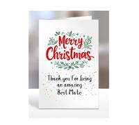 Merry Christmas, Thank you for being an amazing Best Mate card, gifts for men, women, him, her, boy, girl, female, male, presents, secret santa, from, A5-248_17