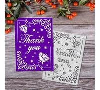Merry Christmas Thank You Words Greeting Card Metal Die Cuts,Sunflower Flower Leaf Cutting Dies Cut Stencils DIY Scrapbooking Decorative Embossing Paper Scrapbooking Card Making