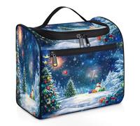 Merry Christmas Theme Travel Toiletry Bag for Women Men Kids Girls Boys 11.2 L Big Cosmetic Makeup Bag Hanging Wash Pouch Bag Toiletries Organizer Shower Bag