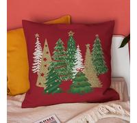 Merry Christmas Throw Pillow Cover Decorative Xmas Red Pillow Case Sofa Decor Square Cushion Covers 18X18 inches