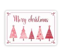 Merry Christmas Tin Sign Vintage Pink Christmas Tree Metal Tin Sign Wall Decor for Home Cafe Kitchen Coffee Shop Candy Store Holiday Party Decoration 8x12 inch