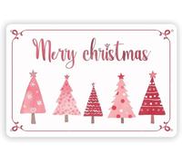 Merry Christmas Tin Sign Vintage Pink Christmas Tree Metal Tin Sign Wall Decor for Home Cafe Kitchen Coffee Shop Candy Store Holiday Party Decoration 6x8 inch