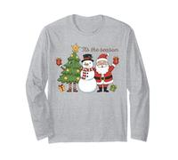 Merry Christmas Tis The Season Santa Clause Tree Snow Screw Long Sleeve T-Shirt