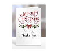 Merry Christmas to my Macho Man, Card for Men, Women, Presents for Christmas, Female, Male, Him, Her, Greeting Cards, A5-265_96