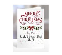 Merry Christmas to the Acute Medical Unit Staff, Card for Men, Women, Presents for Christmas, Female, Male, Him, Her, Greeting Cards, Hospital, A5-266_3