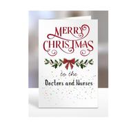 Merry Christmas to the Doctors and Nurses, Card for Men, Women, Presents for Christmas, Female, Male, Him, Her, Greeting Cards, Hospital, A5-266_40