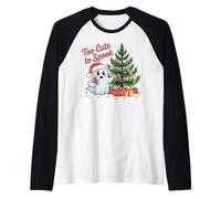 Merry Christmas Too Cute to Spook Boo Ghost Costume Spooky Raglan Baseball Tee