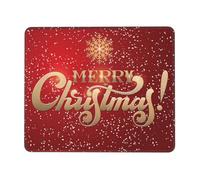 Merry Christmas Too Print Mouse Pad with Stitched Edge Office Supplies & Gaming Computer Desk Accessories Non-Slip Rubber Mouse Pad for Computers, Laptop, Office