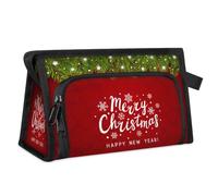 Merry Christmas Travel Toiletry Bag for Women Men Girls Boys Christmas Print Multifunctional Makeup Pouch Bag Wash Toiletries Cosmetic Organizer Shower Bag