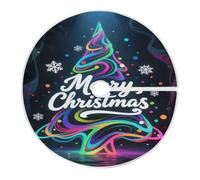 Merry Christmas Tree Black Decorative Tree Skirts for Slim Trees Round Little Christmas Tree Skirt Washable for Indoor Indoor Indoor 48 inches Faldas para arbol de Navidad