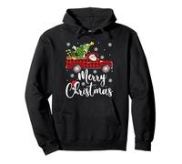 Merry Christmas Tree Buffalo Plaid Red Truck Family Matching Pullover Hoodie
