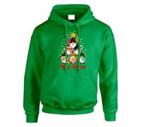 Merry Christmas Tree Gnome Hoody Christmas Jumper Men Kids Festive Funny Ginger Gingerbread Xmas Gift, Fun Christmas Sweatshirt, Cozy Winter Novelty Style Kelly Green - XX-Large