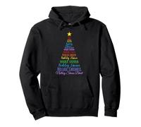 Merry Christmas Tree in Six Celtic Languages Gaelic Irish Pullover Hoodie