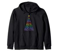Merry Christmas Tree in Six Celtic Languages Gaelic Irish Zip Hoodie