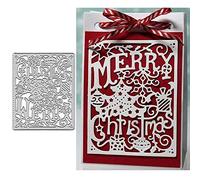 Merry Christmas Tree Metal Die Cuts,Christmas Bell Snowflake Gift Box Cutting Dies Cut Stencils for DIY Scrapbooking Album Decorative Embossing Paper Dies Card Making