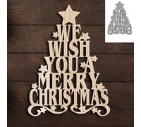 Merry Christmas Tree Metal Die Cuts, Merry Christmas Tree Cutting Dies Cut Stencils DIY Scrapbooking Cards Decorative Embossing Paper Dies for Album Card Making Scrapbooking
