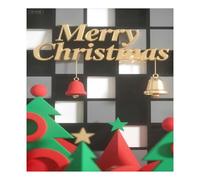 Merry Christmas Tree Plaid Colorful Decorative dishwasher door magnet reusable refrigerator wraps holiday decor Imán de la puerta del lavavajillas 23x26in