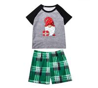 Merry Christmas Tree Print Family Matching Christmas Pajamas - Short Sleeve Shirts & Shorts Sets for Men, Women, Kids & Baby
