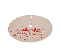 Merry Christmas Tree Skirt Linen Printed Floor Cover Snowflake Bottom Apron Layout Carpet Home DIY Decoration (Color : A Size : 98cm) (B 98cm)