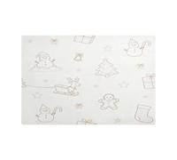 Merry Christmas Tree Snowman Beige Leather Coffee Mat for Countertop Absorbent Mat for Under Coffee Makers for Countertop