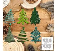 Merry Christmas Trees Stars Greeting Card Metal Die Cuts,Christmas Tree Flower Leaf Cutting Dies Cut Stencils DIY Scrapbooking Decorative Embossing Paper Scrapbooking Card Making