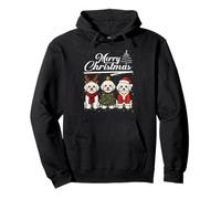 Merry Christmas Trio Bichon Frise Reindeer Elf Santa Xmas Pullover Hoodie