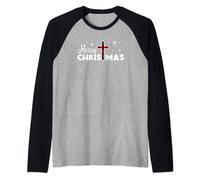 Merry Christmas Tshirt Jesus Christ Religious Christian Tops Raglan Baseball Tee