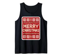Merry Christmas Ugly Sweater Style Holiday Festive Xmas Fun Tank Top