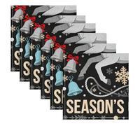 Merry Christmas unicorns Black decorative napkins reusable craft cloth napkins cotton polyester servilletas de tela para fiestas 20 x 20in set of 6