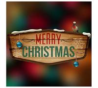 Merry Christmas Vintage Style 'Wooden Sign' Window Cling Sticker. Christmas Window Decorations by Stickers4 (Medium)