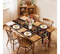 Merry Christmas Vintage Table Runners and Placemats Set of 4, Abstract Painting Design Woven Fabric Coasters for Dining Table, Kitchen, Party Decor (Symbol-2, Set of 4)