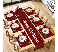 Merry Christmas Vintage Table Runners and Placemats Set of 6, Abstract Painting Design Woven Fabric Coasters for Dining Table, Kitchen, Party Decor (Merry Christmas-3, Set of 6)
