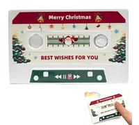 Merry Christmas Voice Recordable Greeting Card, 300s Message Recorder Cassettes Talking Card for Christmas Grandparents, Mother's Day, Father's Day, Birthday (White)