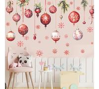 Merry Christmas Wall Decals Pine Cone Snowflake Wall Stickers Christmas Winter Home Wall Art Decor for Kids Room Classroom Office Bedroom Living Room Kitchen Playroom Decor (Christmas1)