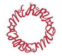Merry Christmas Wall Decoration Sign - Wreath 2D Alternative Sign Door 30CM (Red)