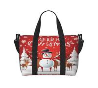 (Merry Christmas) Waterproof Lightweight Hand Travel Bag - Large Carry-On for 3-5 Day Trips | Air Travel, Sports, Weekend Use | Men & Women (1-Pack)