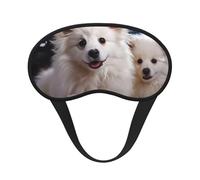 Merry Christmas White Snow Dog Sleep Mask for Side Sleeper Soft Breathable Sleeping Eye Mask Blackout Silk Eye Sleep Shade Cover with Elastic Strap Night Blindfold for Women Men Travel Nap