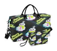 Merry Christmas White Snowman Decorative Personal Item Travel Bag Gym Sports Carry with Adjustable Strap for Sports Foldable bolsas Grandes para Mujer
