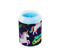 Merry Christmas White unicorns Reusable Pet Foot Cleaner with Soft Silicone Brush Essential For All Pets Owners for Small & Medium Dogs