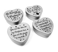 Merry Christmas Wife Gift Set of 4 mini chocolate filled heart shaped tins in a small box for your Wife this Xmas Star on my tree Jingle in my bells