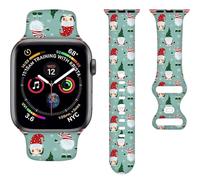 Merry Christmas Winter Gnomes Bands Compatible with Apple Watch Band 38MM 40MM 41MM, Silicone Strap Compatible with iWatch Bands Ultra Series SE 9 8 7 6 5 4 3 2 1 for Women Men