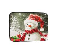 Merry Christmas With Happy Snowman Print Laptop Sleeve 17 inch, Ultra-Thin Computer Bag Notebook Computer Tablet Laptop Bag for Office Daily Commute