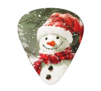Merry Christmas With Happy Snowman Printed Guitar Pick 12 Pieces Guitar Pick In A Box The Makes Sound Clear Ukulele Electric Acoustic Guitar Bass (0.46 0.71 0.96mm)