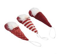 Merry Christmas with Our 3pcs Gnome Ornament Set Soft Hanging Santa Dolls for Cheerful Decoration (Red)