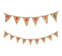 Merry Christmas With Tree Hessian Bunting - 2.3m