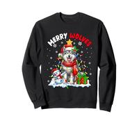 Merry Christmas Wolves Santa Wolf Dabbing Snowman Sweatshirt